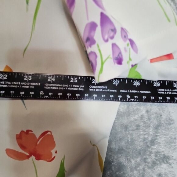 Christie & Jill Vintage 24W Floral Blouse red white green pullover short sleeve - Picture 5 of 10